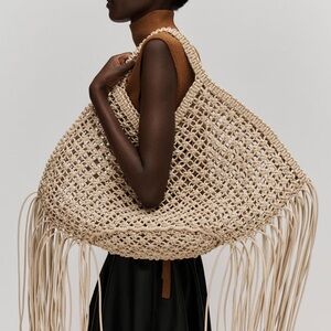 Yuzefi Cream Woven Bag